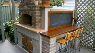 construction of a wood fired pizza bread oven [upl. by Lahcsap]