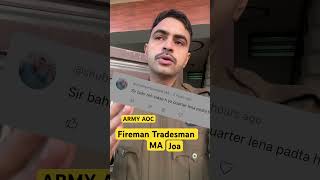 ARMY AOC VACANCY armyaoc armyaocrecruitment2024 aocfireman aoctradesman aocmaterialassistant [upl. by Idelson]