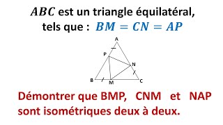 EXERCICE 2  MONTRER QUE DEUX TRIANGLES SONT ISOMÉTRIQUES ► 3ÈME ANNÉE COLLÈGE  3APIC BIOF [upl. by Pohsib701]