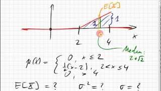 27B8 Wahrscheinlichkeitsdichte Erwartungswert Varianz Standardabweichung [upl. by Hildegard]