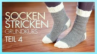 Socken Stricken Socke beenden TEIL 4 GRUNDKURS [upl. by Naillik]