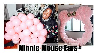 Minnie Mouse Ears  Balloon Garland Hoop Installation  Tutorial  DIY [upl. by Manda208]