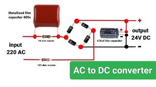 Experiment for 220VAC to DC converter without transformer [upl. by Ahtreb]