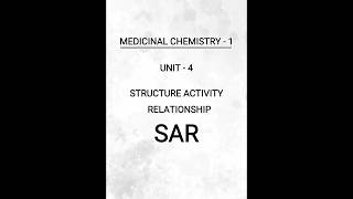 Medicinal Chemistry1 Unit4 part2 SAR pharmacy pharmacynotes writtennotes shorts [upl. by Scandura]