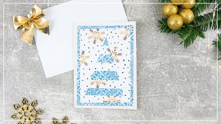 DIY Weihnachtskarte mit Tannenbaum Motiv selber basteln 🎄 [upl. by Caras]