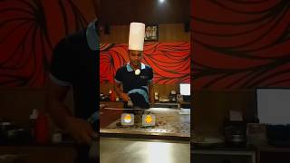 Chef tricks with egg on Teppanyaki food chef wetravelunplanned teppanyaki wetravelunplanned [upl. by Sonaj506]