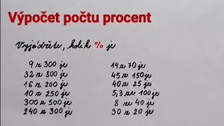 Procenta výpočet počtu procent [upl. by Jordan219]