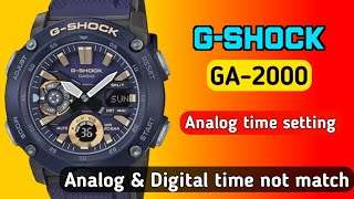 Casio GShock GA2000 analog hands and digital display not matching How to sync casio 5590 [upl. by Derfliw]