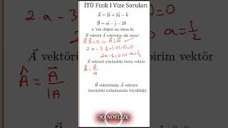 İtü Fizik 1 Vize Soruları Vektör Soruları 003 PDF shorts [upl. by Arretnahs]