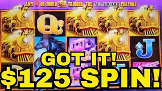 BONUS IN THE BONUS HUGE JACKPOT ON 125 SPIN ALL ABOARD AT RESORT WORLD LAS VEGAS [upl. by Bocoj614]