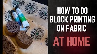 How to do block printing on fabric at home  DIY Block Printing  Fabric Paints  Deepa John [upl. by Stinky305]