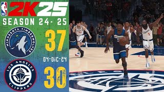 MINNESOTA TIMBERWOLVES vs LOS ANGELES CLIPPERS  SEASON 20242025  NBA 2K25 [upl. by Silecara]