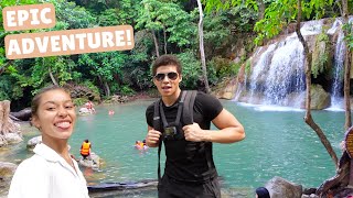 Exploring Waterfalls In Western Thailand  Sai Yok Noi Waterfall Erawan National Park amp Waterfall [upl. by Pacian]