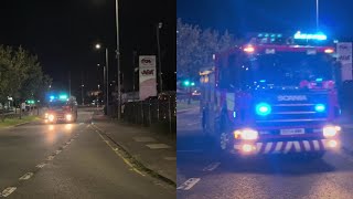 Wombourne Retained Fire Engine Rushes To Fire With Lights amp Sirens  Staffordshire Fire And Rescue [upl. by Sparkie]