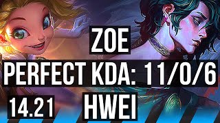 ZOE vs HWEI MID  Rank 2 Rank 1 Zoe 1106 72 winrate Legendary  BR Challenger  1421 [upl. by Nylimaj]