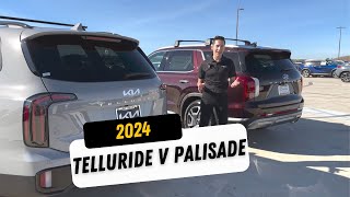 2024 Kia Telluride vs 2024 Hyundai Palisade A Deep Dive Comparison amp Review [upl. by Aieki]