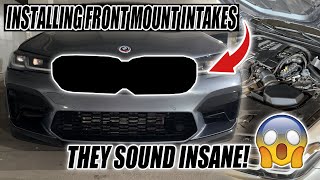 INSTALLING FRONT MOUNT INTAKES ON MY F90 M5 THEY SOUND UNREAL [upl. by Harriot614]