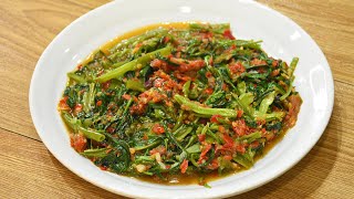 Kangkung Goreng Belacan Sayur Favourite Ramai [upl. by Charmain574]