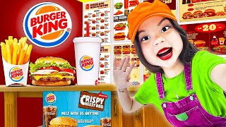 KID BUILDS HER OWN BURGER KING AT HOME  I OPENED A REAL BURGERKING BY SWEEDEE [upl. by Fagaly]