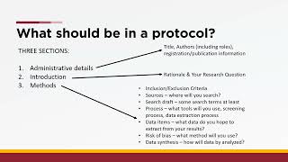 Conducting a Systematic Review Part II the protocol and the search [upl. by Yesima249]