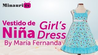 👗 Coser Vestido Niña con volantes sencillo y patrón gratis Girl Dress Vestito Bambina Robe Fille [upl. by Ogait]