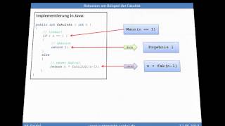 Rekursion am Beispiel der Fakultät [upl. by Modeerf]