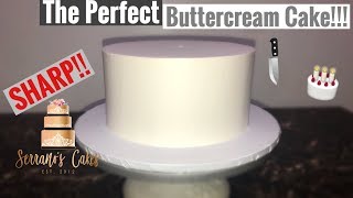 How to frost a cake with BUTTERCREAM  SHARP EDGES [upl. by Georgena]