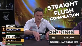 TOP 5 POKER STRAIGHT FLUSH HANDS OF ALL TIME [upl. by Honna]