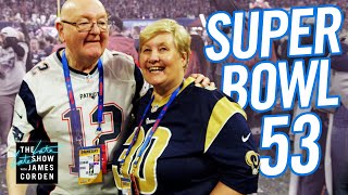 James Cordens Parents Hang w Adam Levine NeNe Leakes amp Super Bowl Champs [upl. by Nakada]