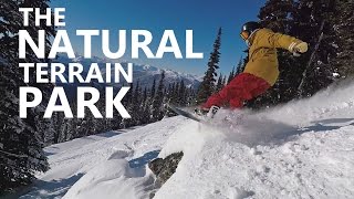 The Natural Terrain Park  Snowboard Jumps Spins amp Crashes [upl. by Dnanidref]