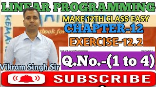 LINEAR PROGRAMMINGEXERCISE122QNo1 to 4CHAPTER12CLASS12THNCERT [upl. by Eniamrehc]