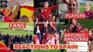 Antonio Banderas Fans Players Crazy Reactions to Spain Olga Carmona’s Winning Goal [upl. by Enomes197]