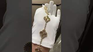 Custom Made Van Cleef Arpels Vintage Alhambra Guilloche Bracelet 18K Real Gold For Men And Women [upl. by Woolcott]