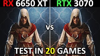 RX 6650 XT vs RTX 3070  Test in 20 Games at 1080p  How Big Is The Difference 🤔  2024 [upl. by Otte]