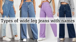 Types of wide leg jeans with names • Wide jeans for girls and women • STYLE POINT [upl. by Aramoix]