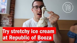 Try stretchy ice Cream at Republic of Booza [upl. by Yanel]