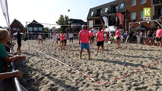 Het dorpsplein omgetoverd tot beachvolleybalveld bij 25ste editie van toernooi in Leimuiden [upl. by Gery]