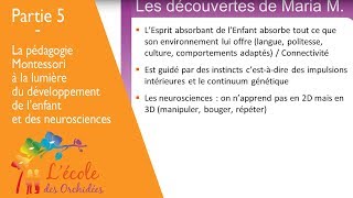 Partie 5  Les découvertes de Maria Montessori 1 [upl. by Azeel]