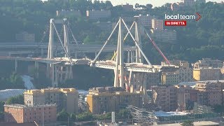 LIVE Demolizione Ponte Morandi il giorno dellesplosione diretta video [upl. by Alset]