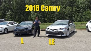 2018 Camry Part 21 Comparing L vs LE differences [upl. by Ayra692]