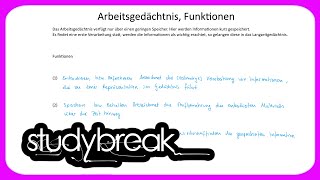 Arbeitsgedächtnis Funktionen  Psychologie [upl. by Wyler]