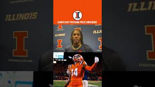 illini DB Xavier Scott discusses his gamechanging interceptions against Kansas on Saturday night [upl. by Arrac170]