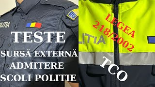 Teste admitere politie Legea 2182002 Politia Romana [upl. by Hafeetal]