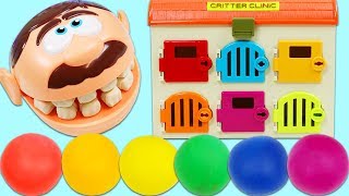 Learn Colors with Mr Play Doh Head Finding Keys in Rainbow Play Doh Balls [upl. by Niwdog603]