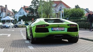 Supercars in Knokke Heist part 3  Enzo 918 spyder Rs3 Huracan [upl. by Anaynek64]