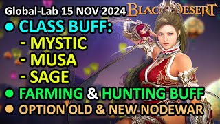 Mystic Musa Sage HUGE BUFF Farming amp Hunting BUFF BDO Global Lab Update 15 NOV 2024 [upl. by Warga660]