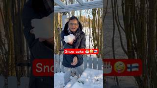 Snow cake 🎂🤣🇫🇮shorts funnyshorts snow trending [upl. by Broddy71]