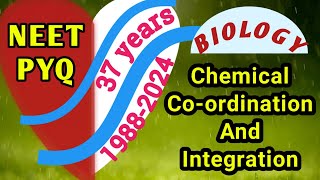 NEET PYQBiology MCQ Chemical Coordination And Integration [upl. by Ornie]