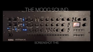 THE MOOG SOUND  Korg Minilogue XD plays The Official Minimoog Patch Book [upl. by Chamberlin]