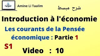 Introduction à léconomie S1  Les courants de la pensée économique  Partie 1 [upl. by Antony]